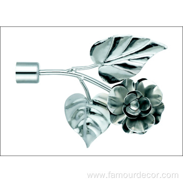 Wrought iron double leaf flower curtain rod